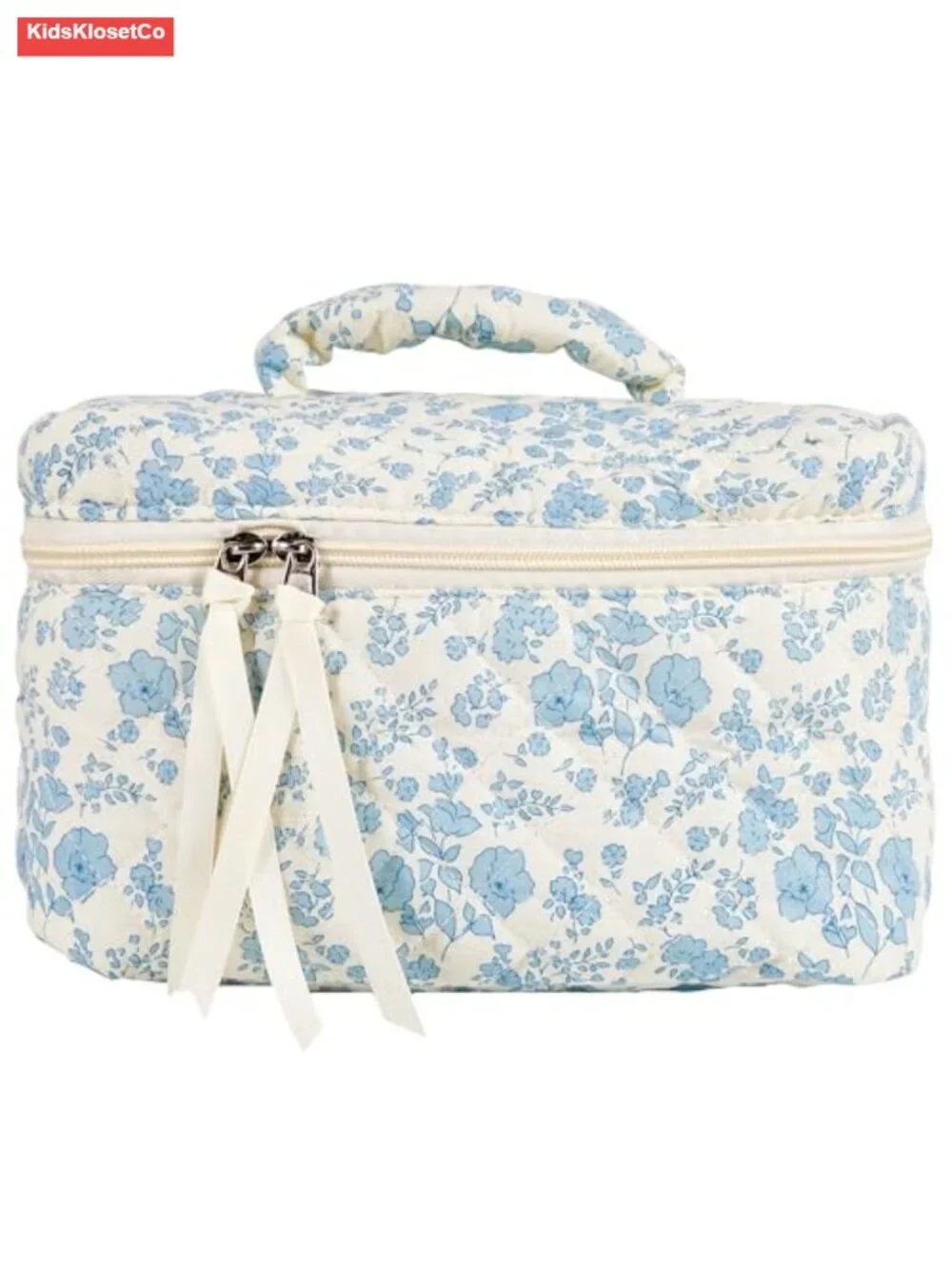 Quilted Cotton Cosmetic Bag Travel Makeup Organizer Toiletry Storage Pouch